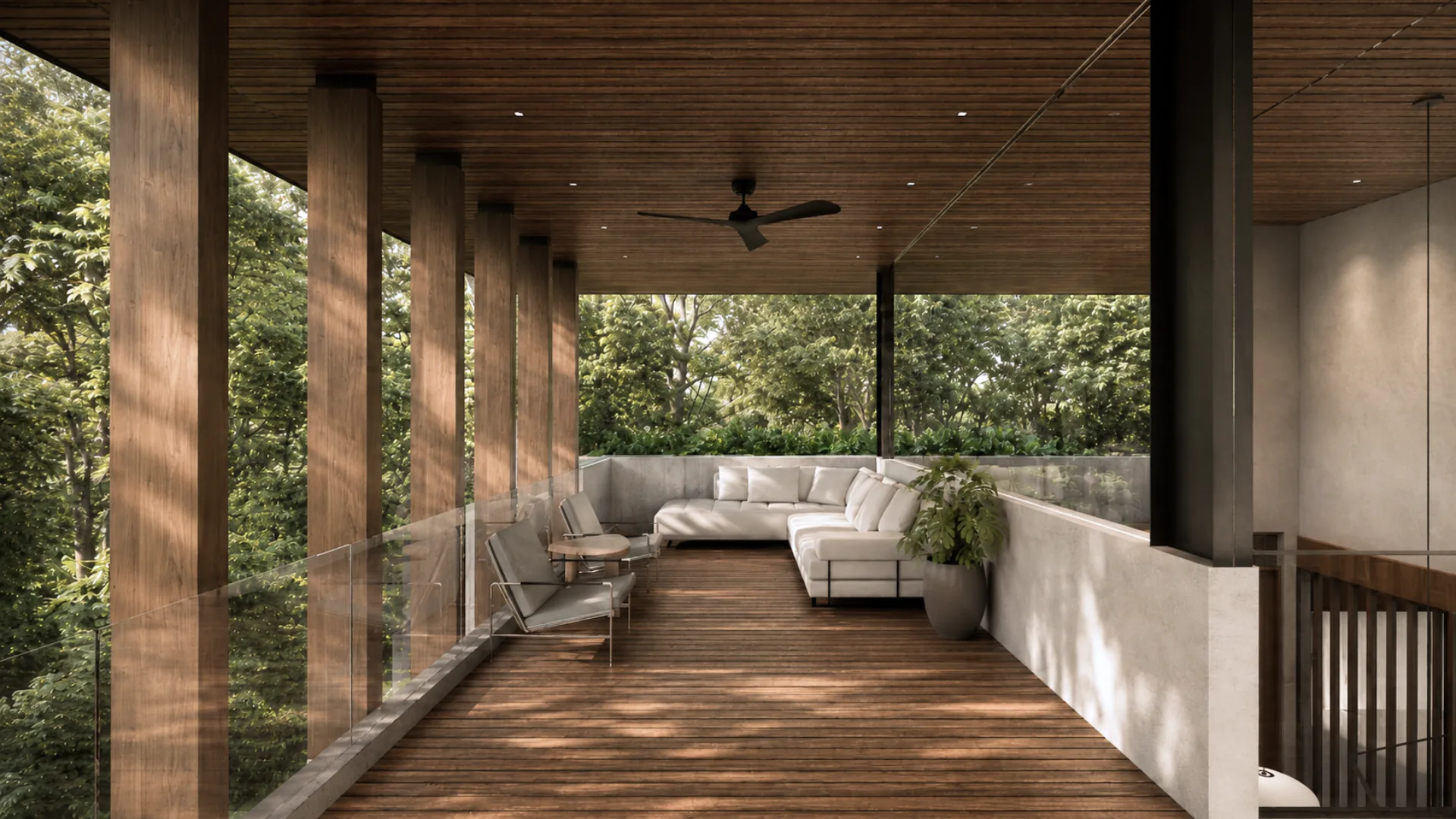 Casa Iki outdoor living space in the Noir palette